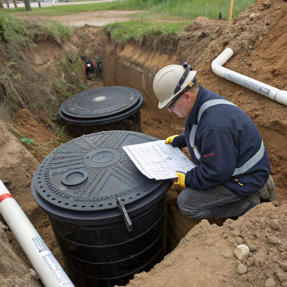 Установка смотровых колодцев